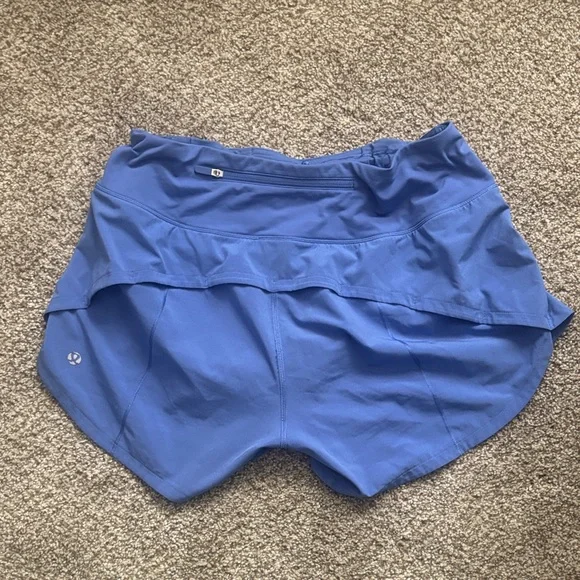 lululemon athletica Lightweight Blue Sped Up Run Shorts 4” Size 6 - Picture 5 of 8